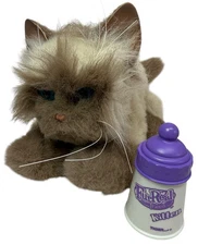 WORKS! w/ BOTTLE Furreal Friends Kitten Siamese Brown 2006 Interactive Plush Cat