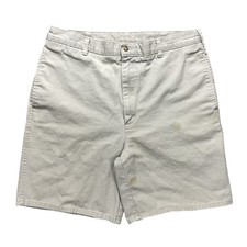 VTG 80s Carhartt Work Shorts Size 34 Beige Utility Shorts USA Union Made Talon