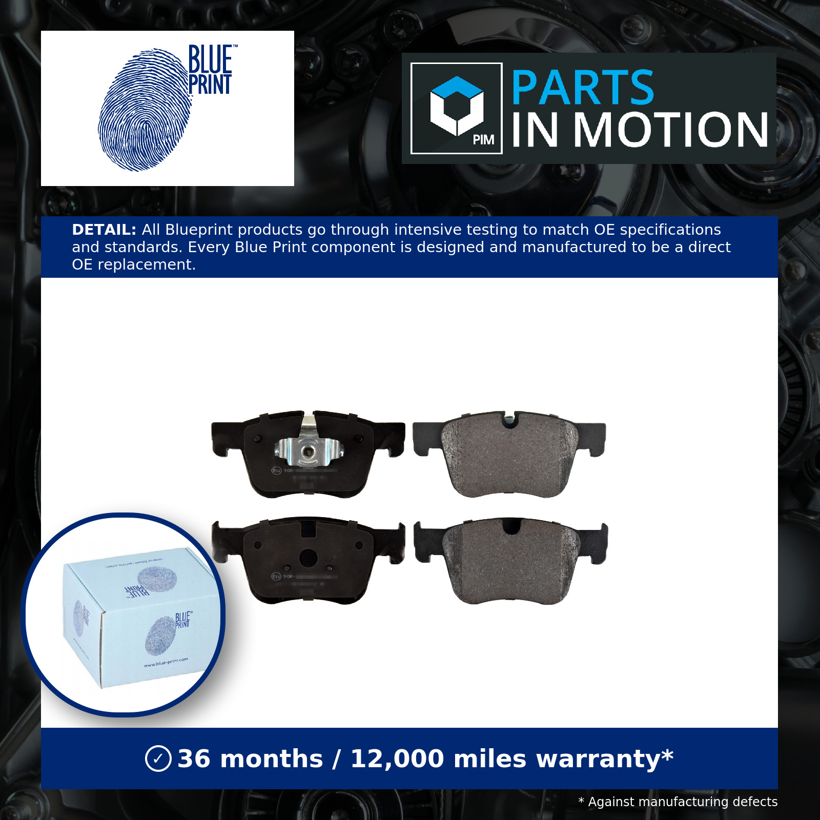 Brake Pads Set fits VAUXHALL COMBO E Front 1.2 1.5D 1.6D 2018 on Blue Print New