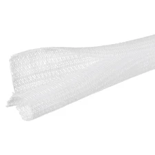 20ft-1" Expandable Braided Cable Sleeving, PET Cable Management, White