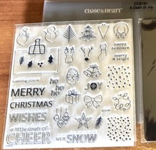 CTMH CC9191 A DASH OF JOY Christmas Minis; Santa, Rudolph, Snowman, Stockings
