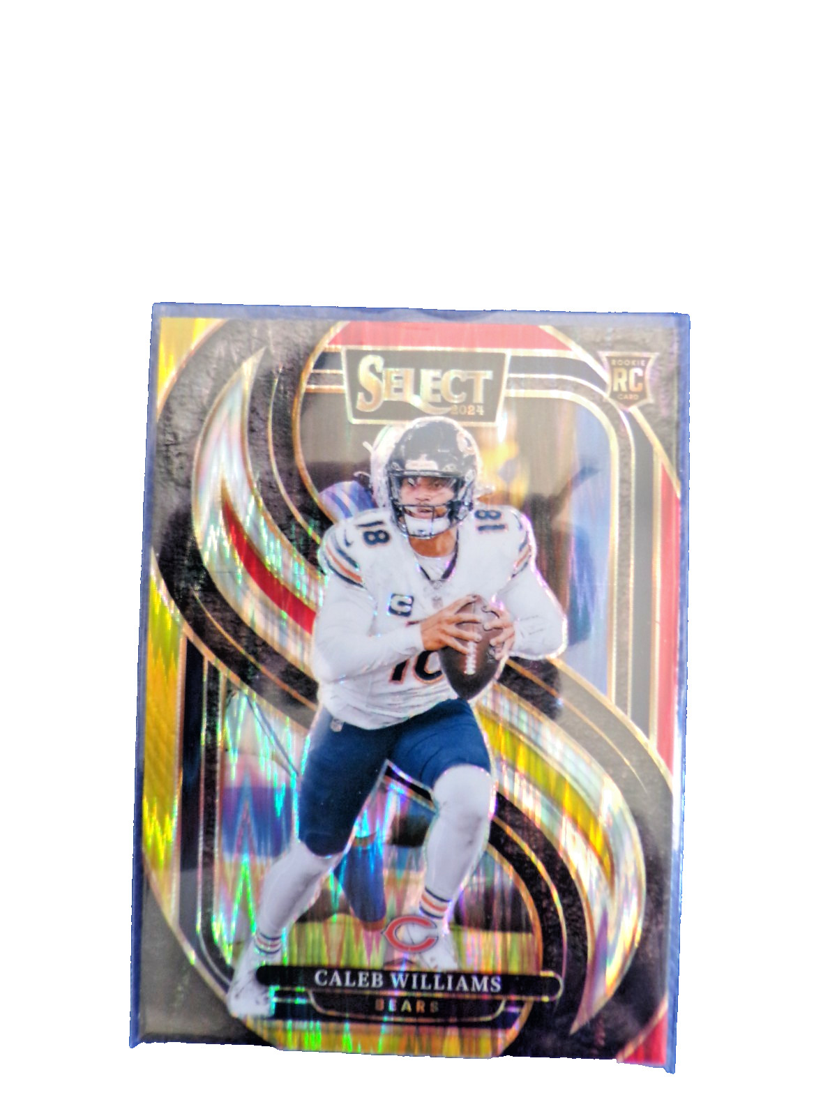 2024 Panini Select - Premier Level Caleb Williams Red & Yellow Shock Prizm #114