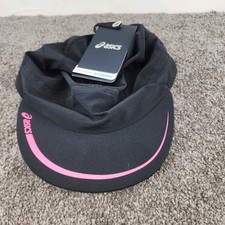 ASICS NWT Lightweight Pink Black Running Hat Workout Gym Exercise 5 Panel Cap