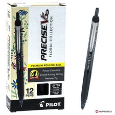 Pilot Precise V5 RT 21769 Rolling Ball Pen, Floral Collection, Black Box of 12