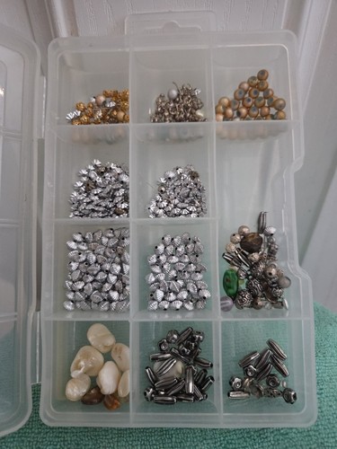 Jewelry Making Supplies Lot Assorted Rock And Metal Organizers Great Starter