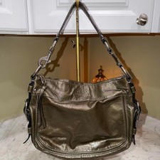 Vintage 2008 Coach Zoe Hobo Bag metallic crinkle