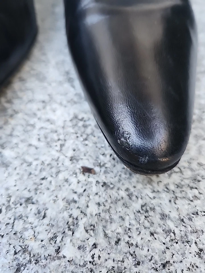 Stéphane Kelian black leather booties Kitten Heel Vintage look Paris Size 10.5 M - Image 4 of 4