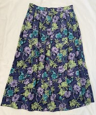 Alfred Dunner Women Elastic Waist Floral Skirt Lightweight Size 8