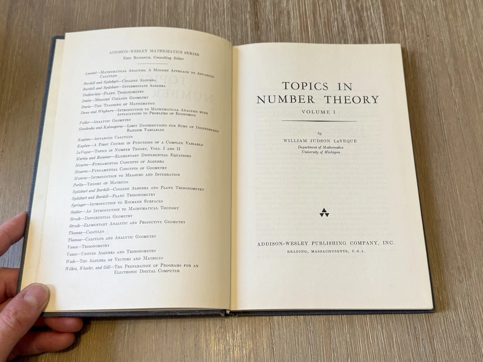 Topics in Number Theory Volume 1 (1958; 2nd Print) & 2 (1961; 2nd Print) LeVeque - Image 2 of 4