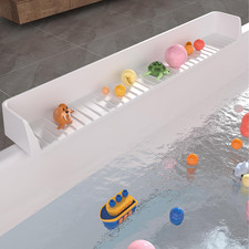 Tub Splash Guard for Kids,Bathtub Water Guard Play Shelf for Bathing, Toy Tray C