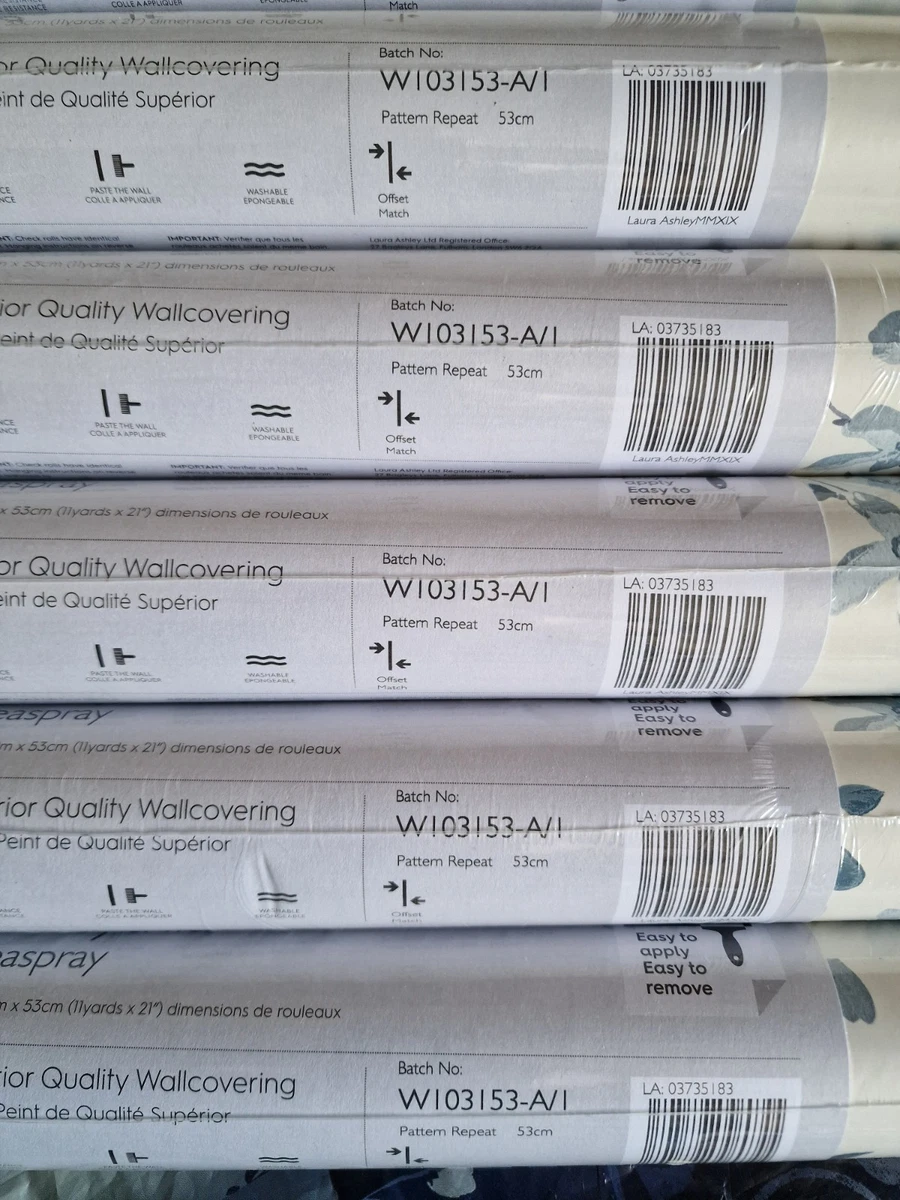 Papel tapiz floral Laura Ashley Forsythia Seaspray x 7 rollos precio disponible por rollo