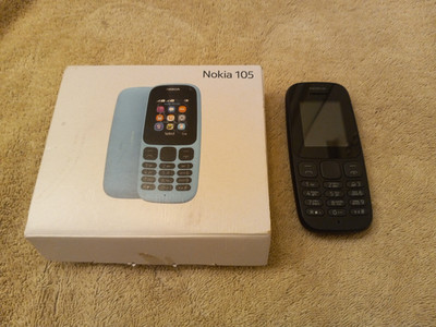  OEM Nokia 105 (2018), Black (Unlocked) TA-1034, Dual Sim NEEDS A NEW BATTERY 