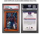 2025 Topps Basketball Orange Holo Foil Jalen Duren #41 PSA 9