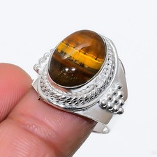 Tiger Eye Gemstone 925 Sterling Silver Jewelry All Size Ring For Gift