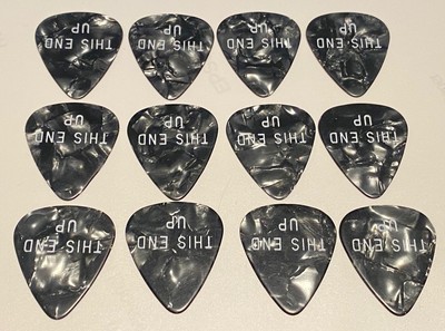 D'Andrea-Ad LIB PIXIE Guitar Picks-THIS END UP- Lot of 12-Grey Medium-Celluloid