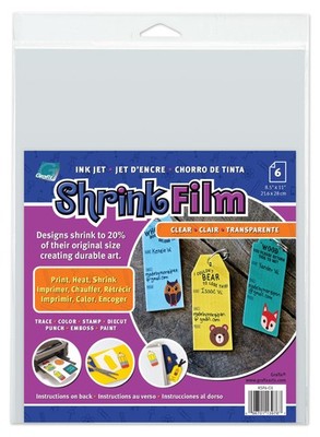Ink Jet Shrink Film 8.5X11 6/Pkg Clear