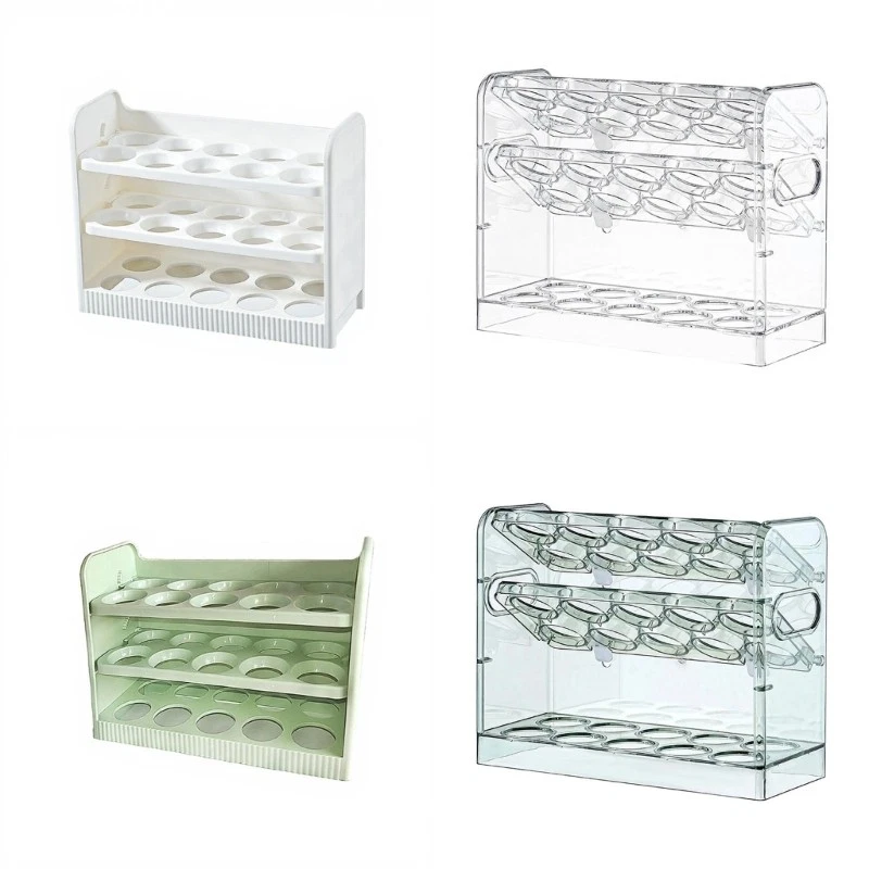 Space Saving Fridge Eggs Tray With 3 Layers Holds Up To 30 Eggs Easily