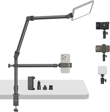 Overhead Camera Mount, Camera Desk Mount Stand with Flexible Arm, 360 Rotatable