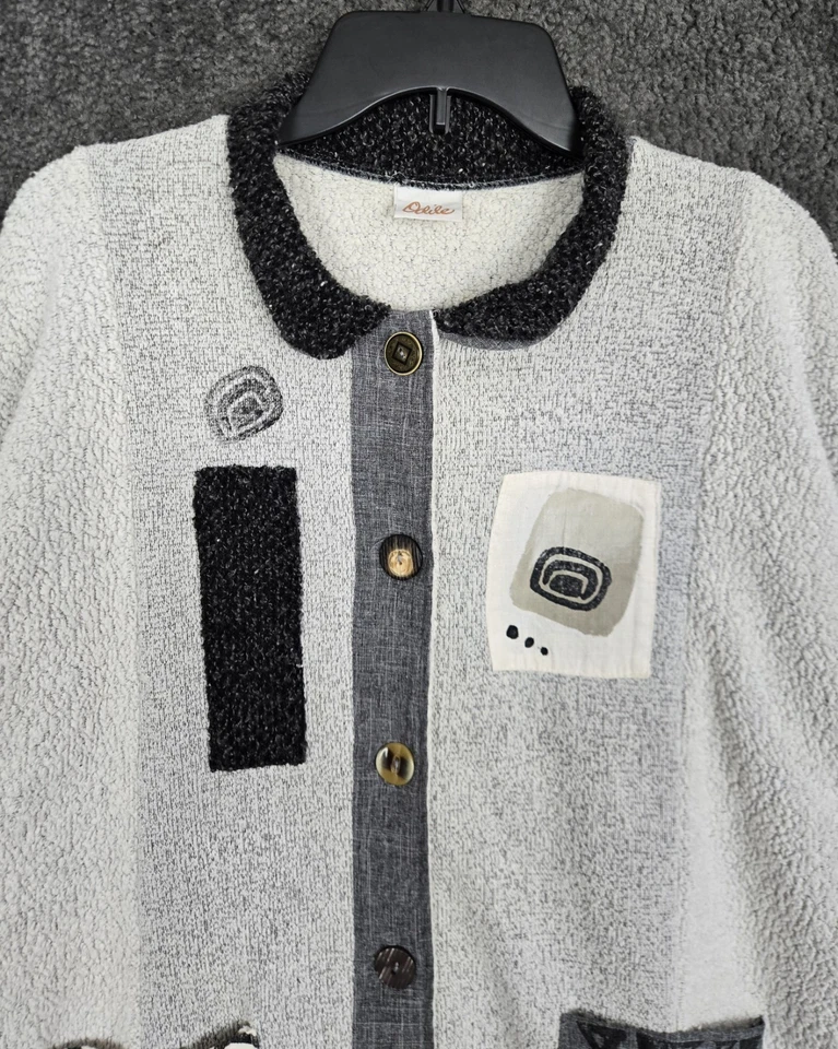 Cárdigan Suéter Vintage Mujer 2XL 3XL Geométrico Abstracto Abuela Retro Pullover Foto 4 de 4