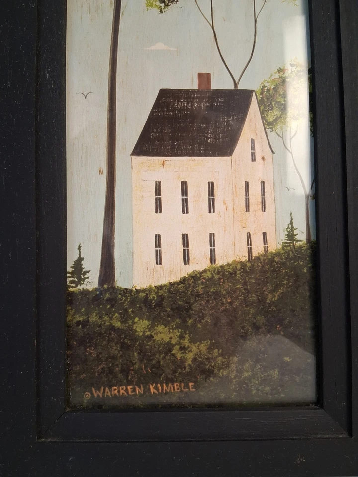 Conjunto de 3 estampas emolduradas Warren Kimble Four Seasons arte popular americana - Imagem 3 de 4