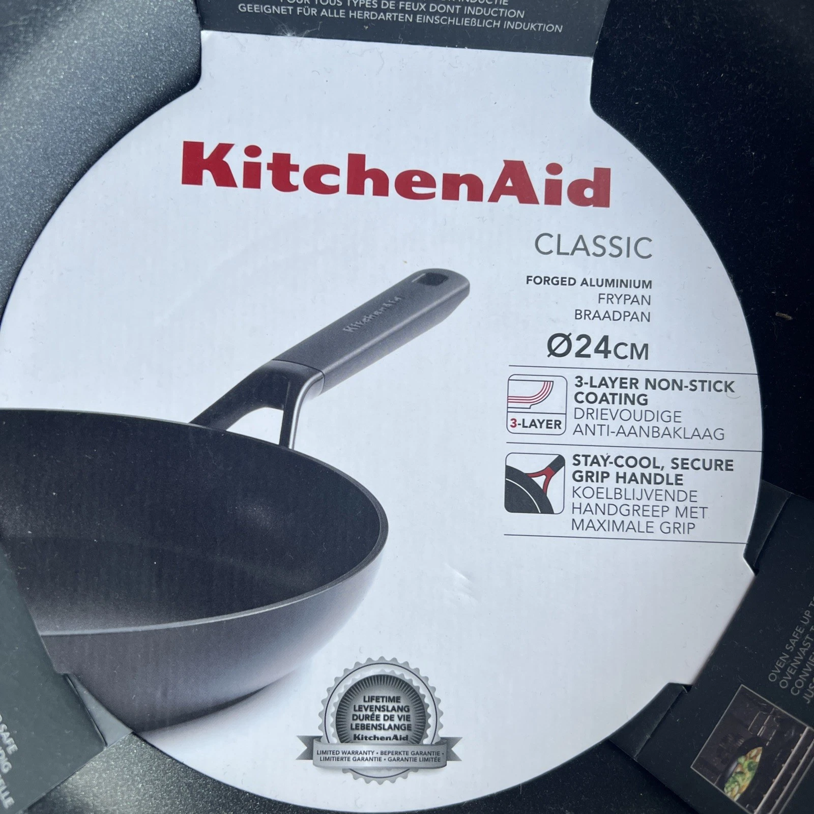 Kitchen Aid Classic Fry Pan Stainless Steel 24cm - brand new
Opens in a new window or tab