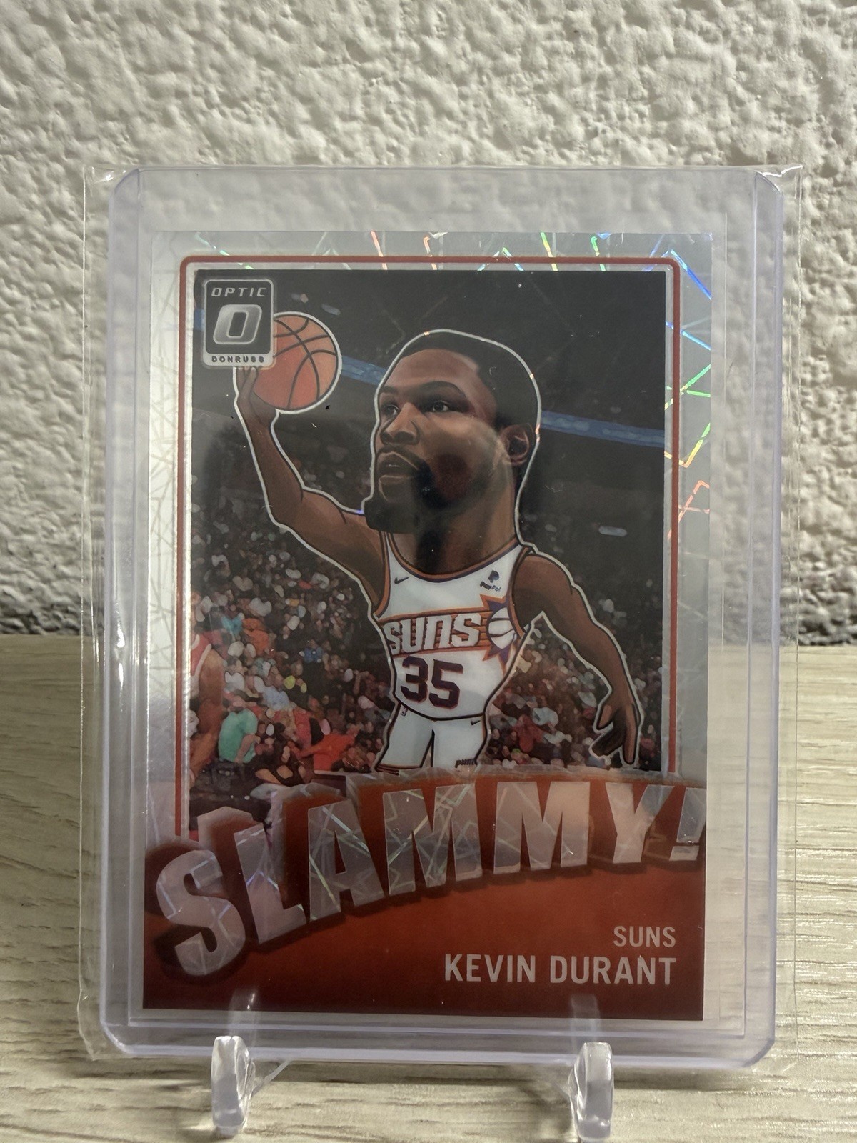 Kevin Durant #10 Basketball Cards 2024 Panini Donruss Optic Slammy trading card — raw and PSA graded price guide