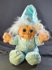 Russ Troll Baby Boy Blue  Why Polka Dotted Pajamas Night Gown and Hat 12" Doll