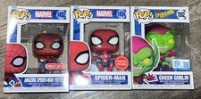 Funko Pop! Marvel Lot (3). Spider-Man #1452, #1454. Green Goblin #1502