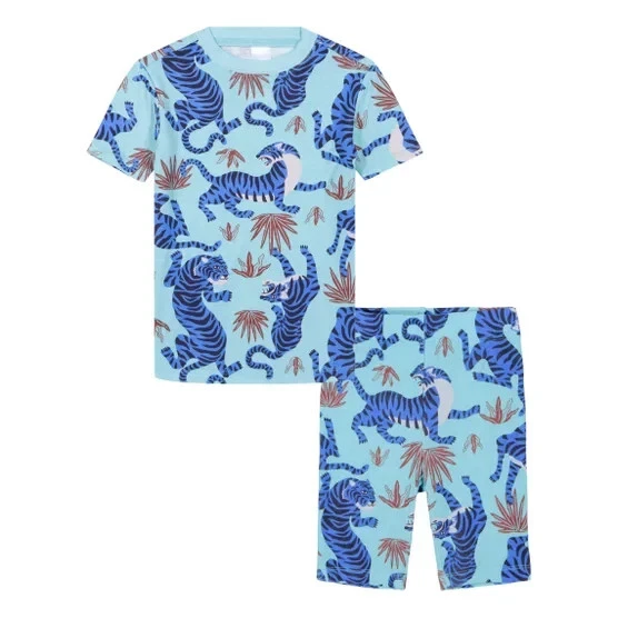 Charlie & Scout Kids 4 PC Pj Set tallas 2T, 3t, 4t, 5, 6 juegos azules Foto 3 de 4