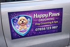 Custom Magnetic Vehicle Signs Pair Business Car Van Door Magnets Full Colour