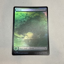 Wizards of the Coast MTG Forest Foil Full Art Basic Land TLA Green 0396 EN 2023