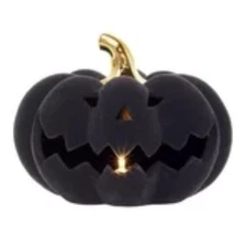 Boston International - Large Black Flocked Velvet Jack O Lantern  - LED