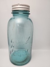 Vintage Ball BLUE Half Gallon Canning Jar Mason #9 Glass Perfect Mason