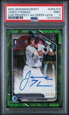 2024 BOWMAN DRAFT CHROME PRSPCT AUTOS GREEN LAVA JARED THOMAS 22/99 PSA 9