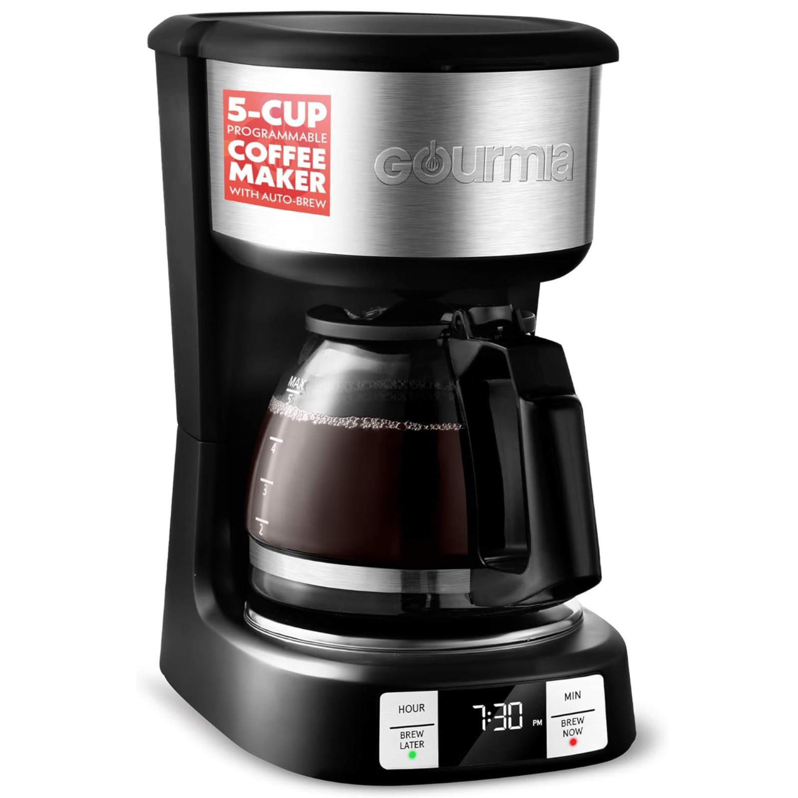 &ndash; 5 Cup, One-touch Brew, Pause & Serve, Adjustable 4 Hr Ke