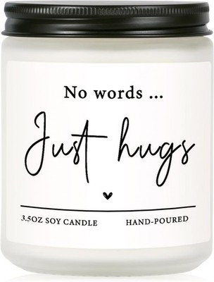 Thinking of You Geschenke, No Words Just Hugs Kerze, Mitgefühl Geschenk für weiß