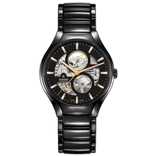 New Rado True Round Automatic Open Heart Black Dial Men's Watch R27107172