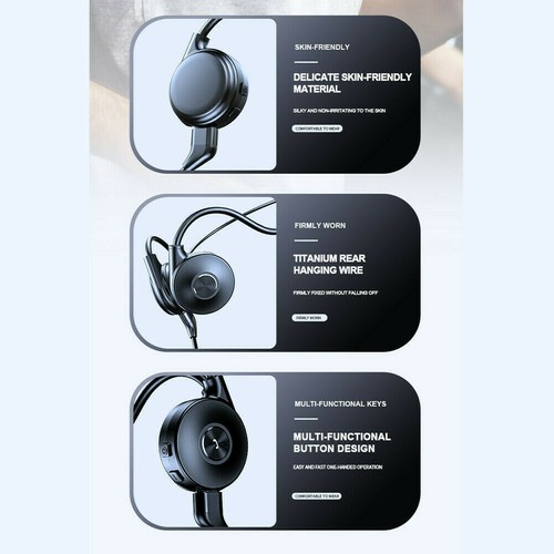 Écouteur sans fil à conduction osseuse casque intra-auriculaire avec micro écouteur mains libres - Photo 6 sur 15