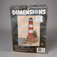 Vintage Dimensions Cross Stitch Kit 6774 Coastal Lighthouse Needle Craft Beach