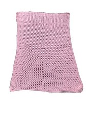 Pink handmade/crochet baby blanket approximately 51 x33 Very light use nice