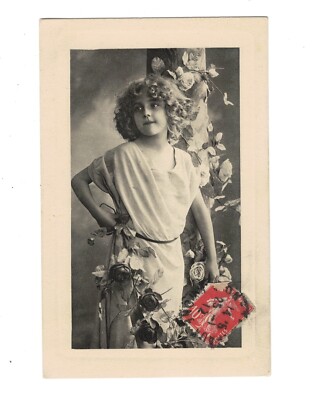 SB2857 FAMOUS MODEL GRETE REINWALD POSING CURLY HAIR LITHOGRAVURE