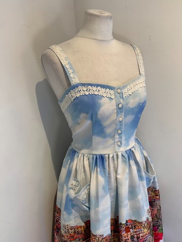 Lindy Bop Italy Scene Fit & Flare Dress 12 VGC Retro 50's Vintage Pinup A line - Picture 2 of 9