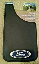 FORD MUD FLAPS SET 2 NEW PLASTICOLOR 11 X 19 GUARDS OVAL LOGO FIBERGLASS REINF.