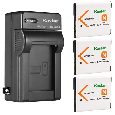 Wall Charger & 3 battery for DSC-J10 J20 KW1 KW11 QX10 QX30 QX100 T99 T110