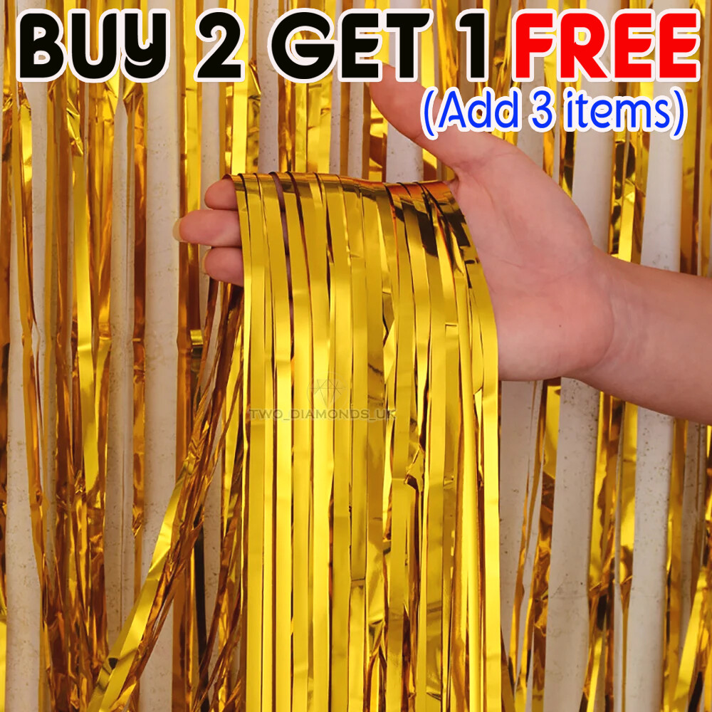 2M3M FOIL FRINGE TINSEL SHIMMER CURTAIN DOOR WEDDING BIRTHDAY PARTY