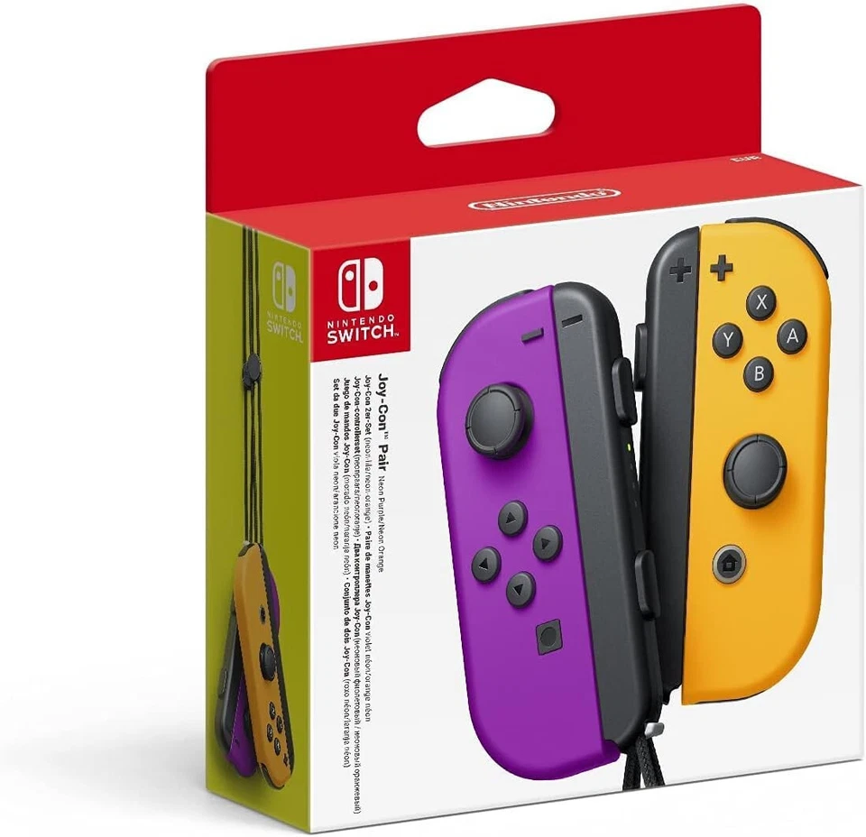 Nintendo Switch Joy-Con Coppia Controller iola Neon e Arancione Neon Joypad