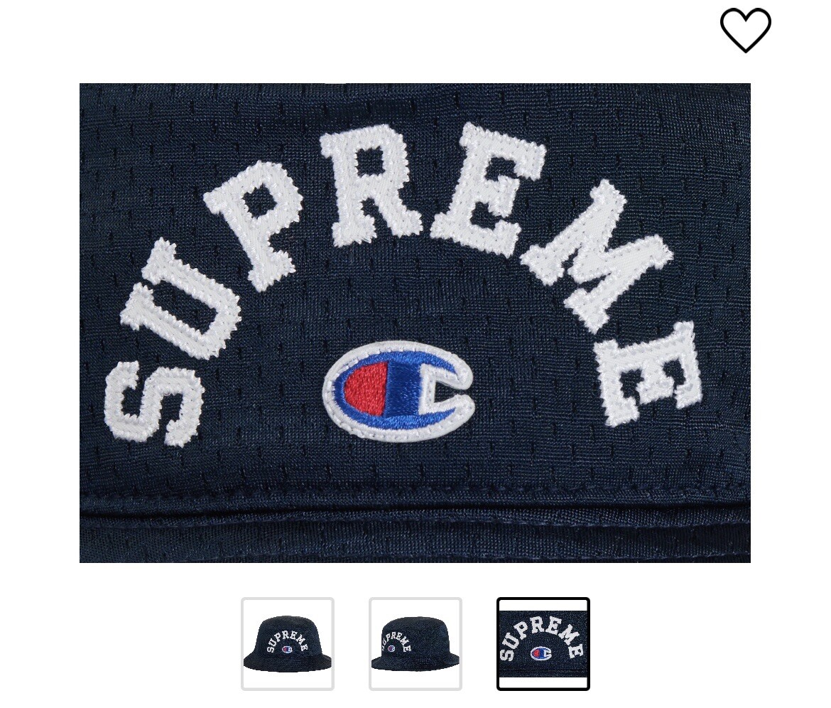 SUPREME X CHAMPION MESH CRUSHER BUCKET HAT SS24 SIZE S/M