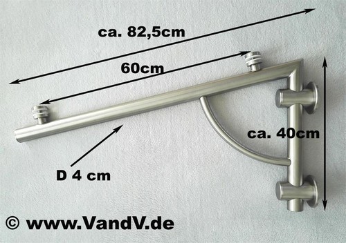 1x PORTADOR DE MARQUESINA de acero inoxidable para marquesina (sin cristal), EXCELENTE calidad - Imagen 2 de 10