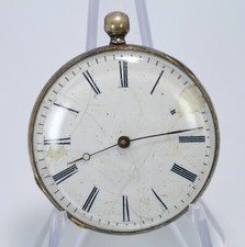 ANTIK 19th CENTURY ENGLANG 4 RUBIS SILVERED MECHANICAL POCKET WATCH