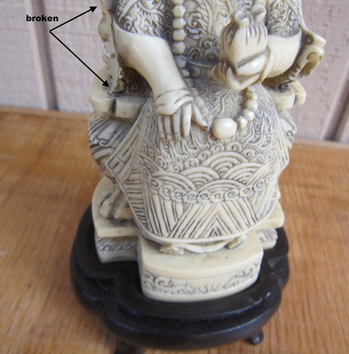 PAIR of Chinese Resin Emperor and Empress Figures, Vintage , Marked . - Picture 12 of 16